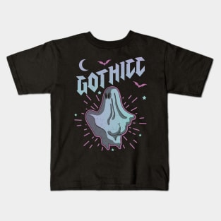 Gothicc Thicc Goth Aesthetic Pastel Cute Ghost Halloween Kids T-Shirt